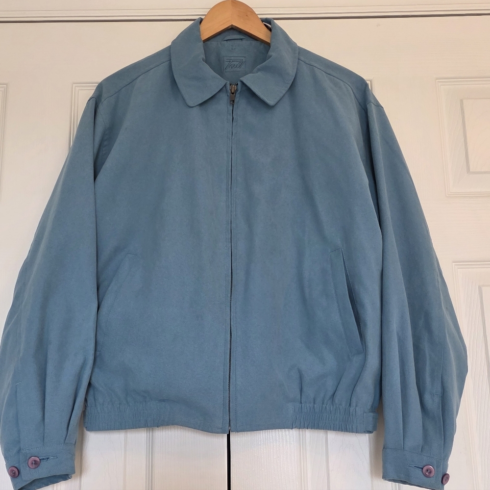 Tail Womens Lined Green Suede Style Zippered Jacket, Size Large
